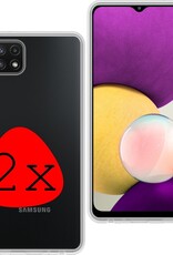 BASEY. Hoes Geschikt voor Samsung A22 5G Hoesje Siliconen Back Cover Case - Hoesje Geschikt voor Samsung Galaxy A22 5G Hoes Cover Hoesje - Transparant - 2 Stuks
