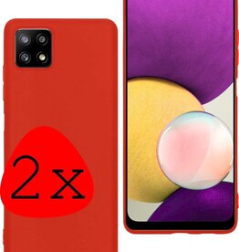 BASEY. 2 PACK - BASEY. Samsung Galaxy A22 5G hoesje siliconen - Rood