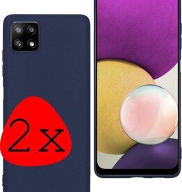 BASEY. 2 PACK - BASEY. Samsung Galaxy A22 5G hoesje siliconen - Donkerblauw