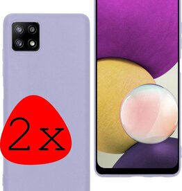 BASEY. 2 PACK - BASEY. Samsung Galaxy A22 5G hoesje siliconen - Lila