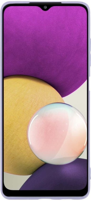 BASEY. Hoes Geschikt voor Samsung A22 5G Hoesje Siliconen Back Cover Case - Hoesje Geschikt voor Samsung Galaxy A22 5G Hoes Cover Hoesje - Lila - 2 Stuks