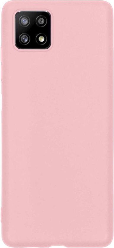 BASEY. Hoes Geschikt voor Samsung A22 5G Hoesje Siliconen Back Cover Case - Hoesje Geschikt voor Samsung Galaxy A22 5G Hoes Cover Hoesje - Roze - 2 Stuks
