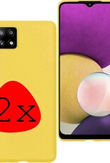 BASEY. Hoes Geschikt voor Samsung A22 5G Hoesje Siliconen Back Cover Case - Hoesje Geschikt voor Samsung Galaxy A22 5G Hoes Cover Hoesje - Geel - 2 Stuks