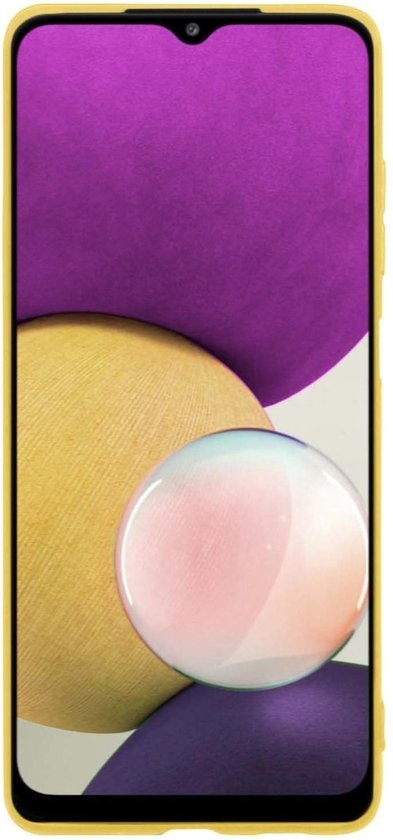 BASEY. Hoes Geschikt voor Samsung A22 5G Hoesje Siliconen Back Cover Case - Hoesje Geschikt voor Samsung Galaxy A22 5G Hoes Cover Hoesje - Geel - 2 Stuks