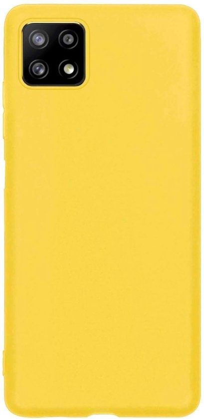 BASEY. Hoes Geschikt voor Samsung A22 5G Hoesje Siliconen Back Cover Case - Hoesje Geschikt voor Samsung Galaxy A22 5G Hoes Cover Hoesje - Geel - 2 Stuks