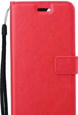 BASEY. Hoes Geschikt voor Samsung A22 4G Hoesje Bookcase Hoes Flip Case Book Cover - Hoesje Geschikt voor Samsung Galaxy A22 4G Hoes Book Case Hoesje - Rood