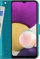 BASEY. Hoes Geschikt voor Samsung A22 4G Hoesje Bookcase Hoes Flip Case Book Cover - Hoesje Geschikt voor Samsung Galaxy A22 4G Hoes Book Case Hoesje - Turquoise