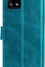 BASEY. Hoes Geschikt voor Samsung A22 4G Hoesje Bookcase Hoes Flip Case Book Cover - Hoesje Geschikt voor Samsung Galaxy A22 4G Hoes Book Case Hoesje - Turquoise