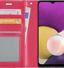 BASEY. BASEY. Samsung Galaxy A22 4G Hoesje Bookcase - Donkerroze
