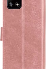 BASEY. Hoes Geschikt voor Samsung A22 4G Hoesje Bookcase Hoes Flip Case Book Cover - Hoesje Geschikt voor Samsung Galaxy A22 4G Hoes Book Case Hoesje - Rosé goud