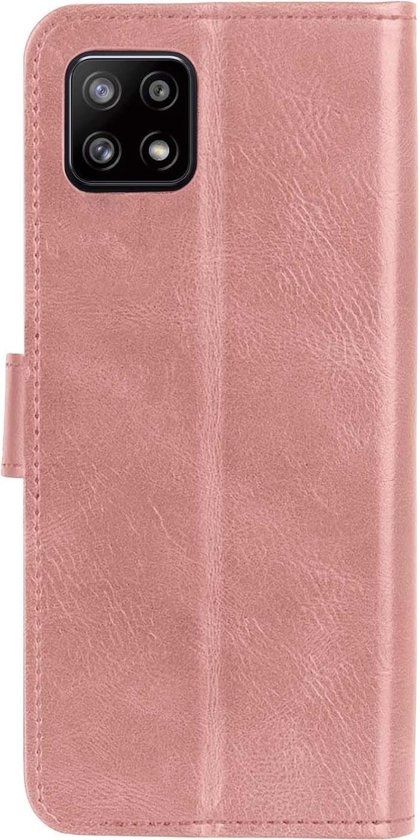 BASEY. Hoes Geschikt voor Samsung A22 4G Hoesje Bookcase Hoes Flip Case Book Cover - Hoesje Geschikt voor Samsung Galaxy A22 4G Hoes Book Case Hoesje - Rosé goud