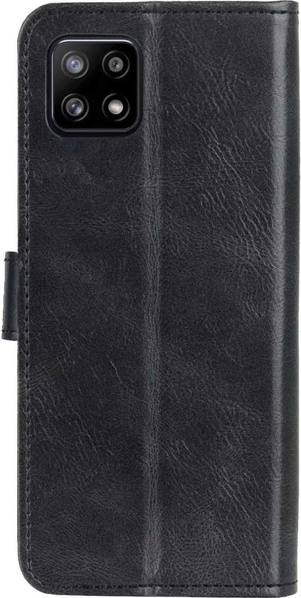 BASEY. Hoes Geschikt voor Samsung A22 5G Hoesje Bookcase Hoes Flip Case Book Cover - Hoesje Geschikt voor Samsung Galaxy A22 5G Hoes Book Case Hoesje - Zwart