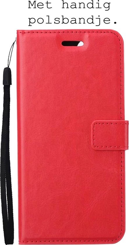 BASEY. Hoes Geschikt voor Samsung A22 5G Hoesje Bookcase Hoes Flip Case Book Cover - Hoesje Geschikt voor Samsung Galaxy A22 5G Hoes Book Case Hoesje - Rood