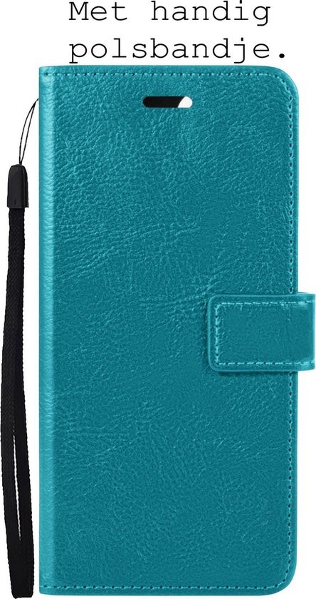 BASEY. Hoes Geschikt voor Samsung A22 5G Hoesje Bookcase Hoes Flip Case Book Cover - Hoesje Geschikt voor Samsung Galaxy A22 5G Hoes Book Case Hoesje - Turquoise