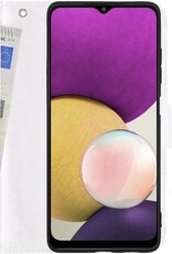 BASEY. Hoes Geschikt voor Samsung A22 5G Hoesje Bookcase Hoes Flip Case Book Cover - Hoesje Geschikt voor Samsung Galaxy A22 5G Hoes Book Case Hoesje - Wit