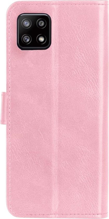 BASEY. Hoes Geschikt voor Samsung A22 5G Hoesje Bookcase Hoes Flip Case Book Cover - Hoesje Geschikt voor Samsung Galaxy A22 5G Hoes Book Case Hoesje - Lichtroze
