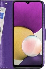 BASEY. Hoes Geschikt voor Samsung A22 5G Hoesje Bookcase Hoes Flip Case Book Cover - Hoesje Geschikt voor Samsung Galaxy A22 5G Hoes Book Case Hoesje - Paars