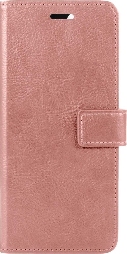 BASEY. Hoes Geschikt voor Samsung A22 5G Hoesje Bookcase Hoes Flip Case Book Cover - Hoesje Geschikt voor Samsung Galaxy A22 5G Hoes Book Case Hoesje - Rosé goud