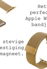 BASEY. Milanees Bandje Geschikt voor Apple Watch 38/40/41 mm Milanees Bandje - Band Geschikt voor Apple Watch 38/40/41 mm Met Magneetsluiting - Goud