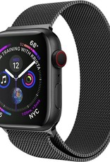 BASEY. Milanees Bandje Geschikt voor Apple Watch 42/44/45 mm Milanees Bandje - Band Geschikt voor Apple Watch 42/44/45 mm Met Magneetsluiting - Zwart
