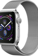 BASEY. Milanees Bandje Geschikt voor Apple Watch 42/44/45 mm Milanees Bandje - Band Geschikt voor Apple Watch 42/44/45 mm Met Magneetsluiting - Zilver
