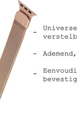 BASEY. Milanees Bandje Geschikt voor Apple Watch 42/44/45 mm Milanees Bandje - Band Geschikt voor Apple Watch 42/44/45 mm Met Magneetsluiting - Rose Goud