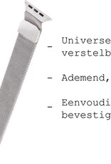 BASEY. Milanees Bandje Geschikt voor Apple Watch 38/40/41 mm Milanees Bandje - Band Geschikt voor Apple Watch 38/40/41 mm Met Magneetsluiting - Zilver & Rose Goud