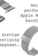 BASEY. Milanees Bandje Geschikt voor Apple Watch 38/40/41 mm Milanees Bandje - Band Geschikt voor Apple Watch 38/40/41 mm Met Magneetsluiting - Zilver & Rose Goud