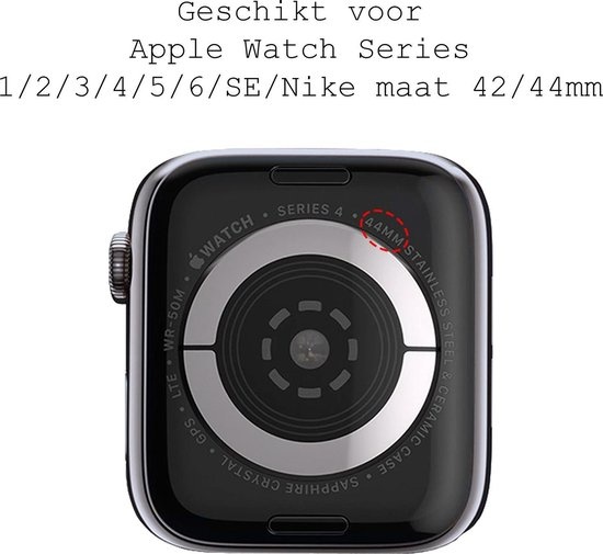 BASEY. Milanees Bandje Geschikt voor Apple Watch 42/44/45 mm Milanees Bandje - Band Geschikt voor Apple Watch 42/44/45 mm Met Magneetsluiting - Zwart & Rose Goud