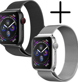 BASEY. BASEY. Apple Watch Bandje Milanees (40/42 mm) - Zwart & Zilver