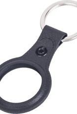 BASEY. Hoesje Geschikt voor Apple AirTag-Sleutelhanger Hoesje Leer - Sleutelhanger Hoes Hoesje Geschikt voor Apple AirTag Case - Zwart - 2-Stuks