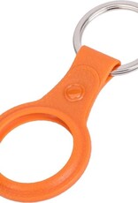 BASEY. Hoesje Geschikt voor Apple AirTag-Sleutelhanger Hoesje Leer - Sleutelhanger Hoes Hoesje Geschikt voor Apple AirTag Case - Oranje - 2-Stuks