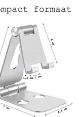 BASEY. Telefoonstandaard Bureau Telefoon Houder Aluminium - Telefoonhouder Standaard - Telefoonstandaard Bureauhouder - Telefoonhouder Standaard Zilver