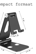 BASEY. Telefoonstandaard Bureau Telefoon Houder Aluminium - Telefoonhouder Standaard - Telefoonstandaard Bureauhouder - Telefoonhouder Standaard Zwart