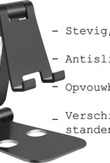 BASEY. Telefoonstandaard Bureau Telefoon Houder Aluminium - Telefoonhouder Standaard - Telefoonstandaard Bureauhouder - Telefoonhouder Standaard Zwart