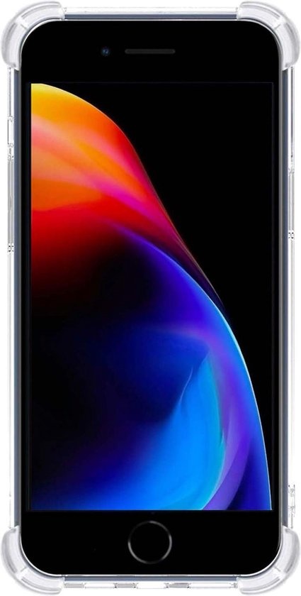 BASEY. Hoes Geschikt voor iPhone 8 Hoesje Shock Proof Case Hoes Siliconen - Hoesje Geschikt voor iPhone 8 Hoes Cover Shockproof - Zilver