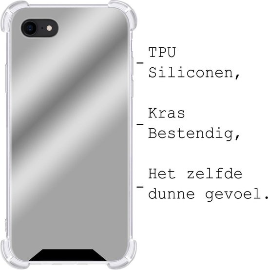 BASEY. Hoes Geschikt voor iPhone SE 2020 Hoesje Shock Proof Case Hoes Siliconen - Hoesje Geschikt voor iPhone SE (2020) Hoes Cover Shockproof - Zilver