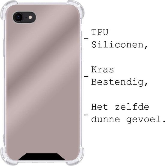 BASEY. Hoes Geschikt voor iPhone SE 2020 Hoesje Shock Proof Case Hoes Siliconen - Hoesje Geschikt voor iPhone SE (2020) Hoes Cover Shockproof - Rosé goud