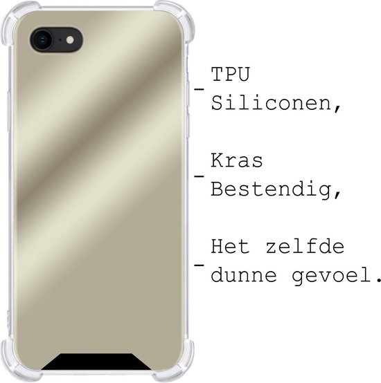 BASEY. Hoes Geschikt voor iPhone SE 2020 Hoesje Shock Proof Case Hoes Siliconen - Hoesje Geschikt voor iPhone SE (2020) Hoes Cover Shockproof - Goud - 2 Stuks