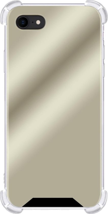 BASEY. Hoes Geschikt voor iPhone SE 2020 Hoesje Shock Proof Case Hoes Siliconen - Hoesje Geschikt voor iPhone SE (2020) Hoes Cover Shockproof - Goud - 2 Stuks