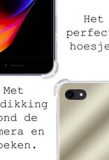 BASEY. Hoes Geschikt voor iPhone SE 2020 Hoesje Shock Proof Case Hoes Siliconen - Hoesje Geschikt voor iPhone SE (2020) Hoes Cover Shockproof - Goud - 2 Stuks