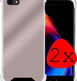 BASEY. 2 PACK - BASEY. iPhone SE 2020 Spiegel hoesje - Rose Goud