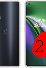 BASEY. Hoes Geschikt voor OnePlus Nord CE Hoesje Siliconen Back Cover Case - Hoesje Geschikt voor OnePlus Nord CE Hoes Cover Hoesje - Transparant - 2 Stuks