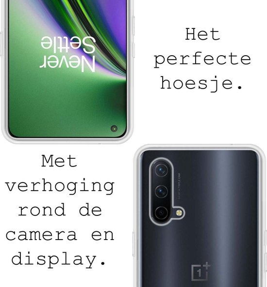 BASEY. Hoes Geschikt voor OnePlus Nord CE Hoesje Siliconen Back Cover Case - Hoesje Geschikt voor OnePlus Nord CE Hoes Cover Hoesje - Transparant - 2 Stuks