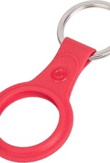 BASEY. Hoesje Geschikt voor Apple AirTag-Sleutelhanger Hoesje Leer - Sleutelhanger Hoes Hoesje Geschikt voor Apple AirTag Case - Rood