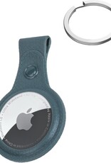 BASEY. Hoesje Geschikt voor Apple AirTag-Sleutelhanger Hoesje Leer - Sleutelhanger Hoes Hoesje Geschikt voor Apple AirTag Case - Donkergroen