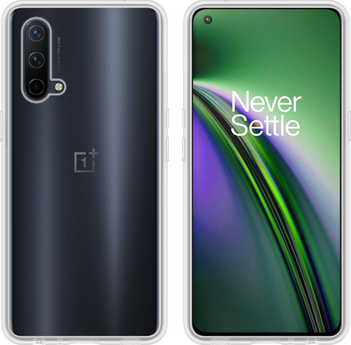 BASEY. Hoes Geschikt voor OnePlus Nord CE Hoesje Siliconen Back Cover Case - Hoesje Geschikt voor OnePlus Nord CE Hoes Cover Hoesje - Transparant