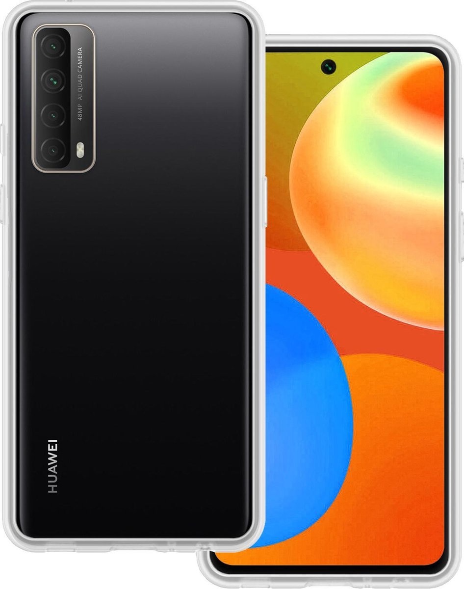 BASEY. Hoes Geschikt voor Huawei P smart 2021 Hoesje Siliconen Back Cover Case - Hoesje Geschikt voor Huawei P smart 2021 Hoes Cover Hoesje - Transparant