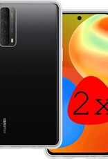 BASEY. Hoes Geschikt voor Huawei P smart 2021 Hoesje Siliconen Back Cover Case - Hoesje Geschikt voor Huawei P smart 2021 Hoes Cover Hoesje - Transparant - 2 Stuks