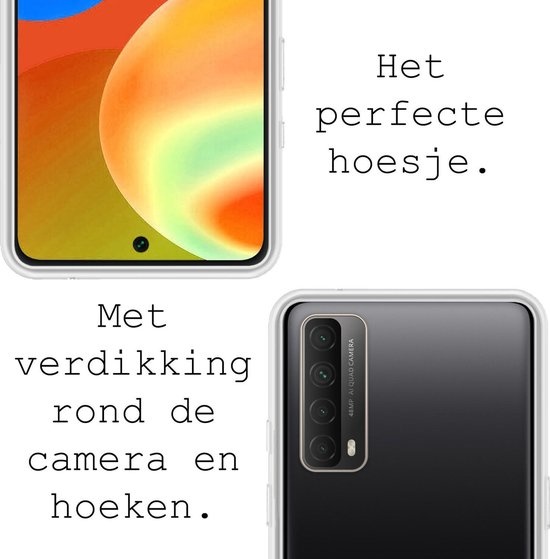 BASEY. Hoes Geschikt voor Huawei P smart 2021 Hoesje Siliconen Back Cover Case - Hoesje Geschikt voor Huawei P smart 2021 Hoes Cover Hoesje - Transparant - 2 Stuks